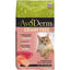 AvoDerm Grain Free Salmon with Tuna Meal Dry Cat Food features a cat photo and salmon images on the bag. This AvoDerm formula supports healthy skin and coat, making it an excellent choice for your cat.
