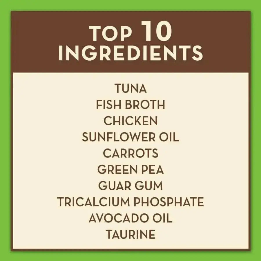AvoDerm Grain Free Tuna & Chicken w/ Vegetables in Gravy Canned Cat Food spotlights top wet cat food ingredients like tuna, chicken, and avocado oil—ideal for those seeking avocado cat food or grain free options.