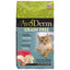 AvoDerm Grain Free Tuna with Lobster & Crab Meals Dry Cat Food features a cat image, tuna, lobster, and crab visuals, plus text highlighting its grain-free formula and health benefits.