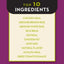 On a yellow background, Top 10 Ingredients showcases key components in AvoDerm CPD Natural Brown Rice & Chicken Meal Weight Control Dry Dog Food, including chicken meal, brown rice, oatmeal, and omega-rich avocados.