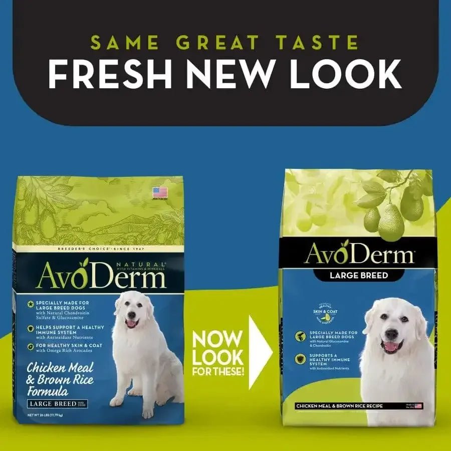 AvoDerm Natural Chicken Meal & Brown Rice Formula Large Breed Dry Dog Food 26 lb - Talis Us