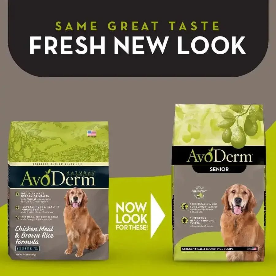AvoDerm Natural Chicken Meal & Brown Rice Senior Dry Dog Food - Talis Us