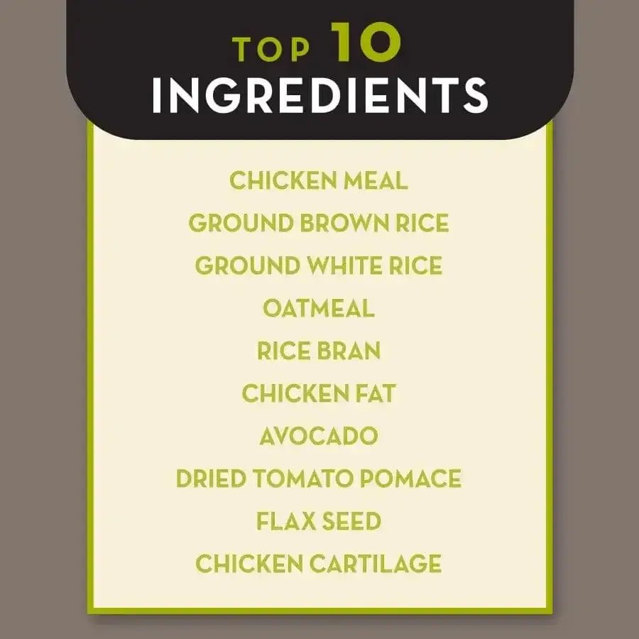 AvoDerm Natural Chicken Meal & Brown Rice Senior Dry Dog Food - Talis Us