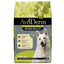 AvoDerm Senior Health Grain Free Lamb Meal Formula Dry Dog Food features a white dog and avocados on the packaging, highlighting eye, brain, joint, and immune benefits for senior dogs.