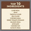 AvoDerm CPDs Senior Health Grain Free Lamb Meal Formula Dry Dog Food features top 10 ingredients: lamb meal, peas, tapioca flour, pea flour, chicken meal, dried tomato pomace, salmon meal, avocado, chicken fat, and alfalfa meal.