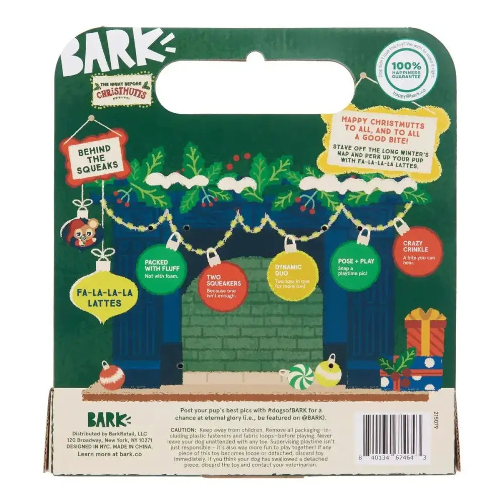 BARK Fa - La - La - Lattes Plush Dog Toy 2pc - Talis Us