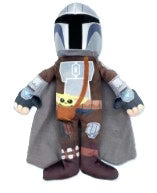 BARK Mandalorian plush dog toy XL in gray and brown for dogs, featuring a cute character design