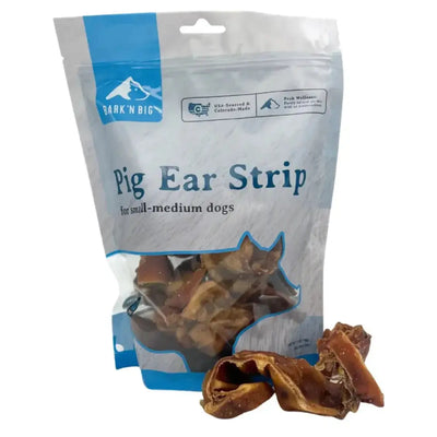 BarkNBig Dehydrated Pig Ear Strip Dog Treats 200ct Bulk - Talis Us