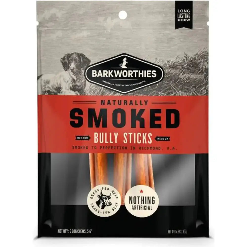 Barkworthies Smoked Bully 6" Dog Treats 3pk - Talis Us