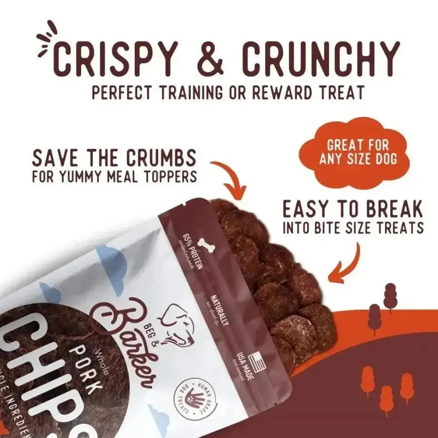 Beg & Barker Pork Heart Chips Dog Treats - Talis Us