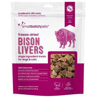 Smallbatch Pets Freeze-Dried Bison Liver Treat 3oz