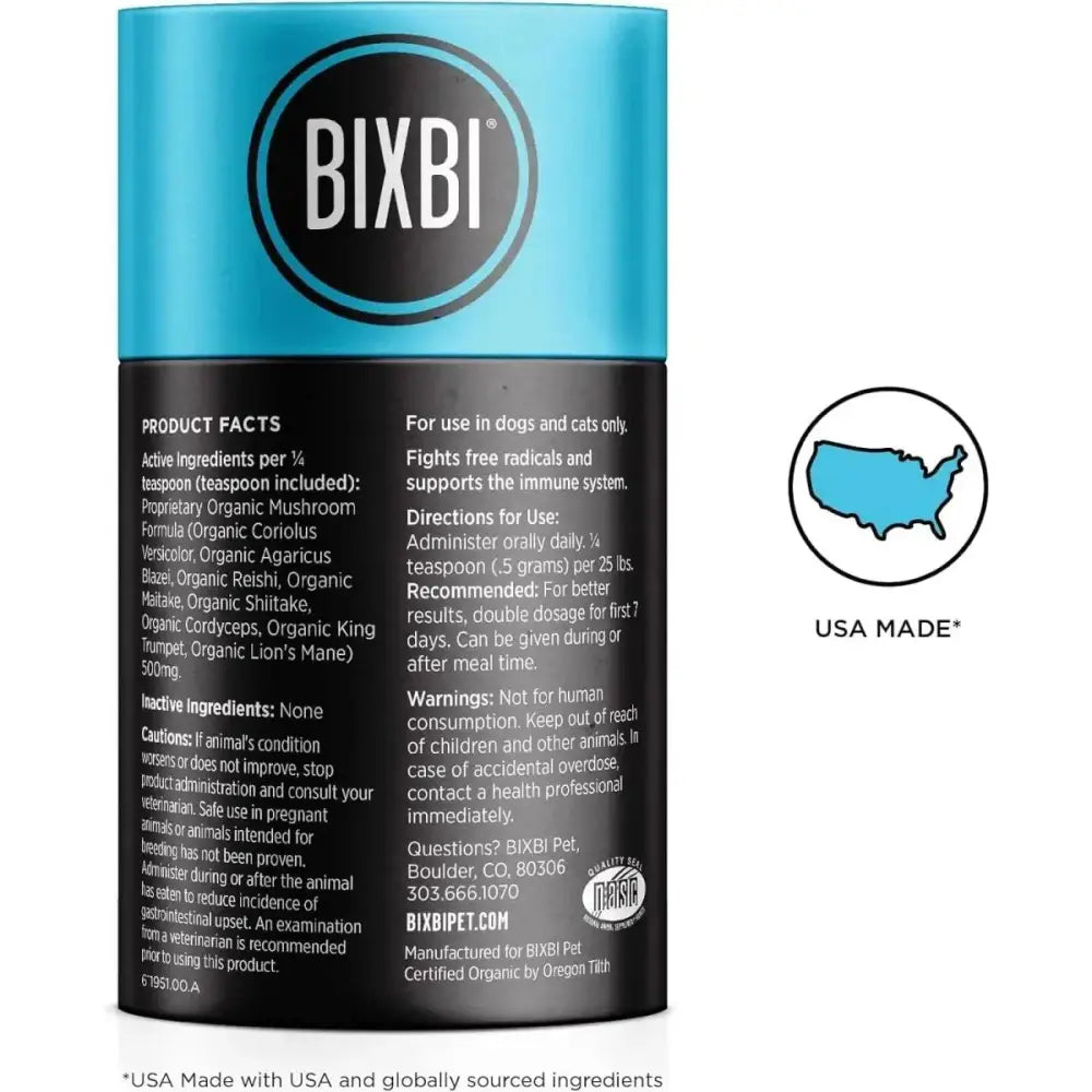 BIXBI Immunity Pet Superfood Daily Mushroom Powder Supplement for Dogs & Cats 2.12oz - Talis Us