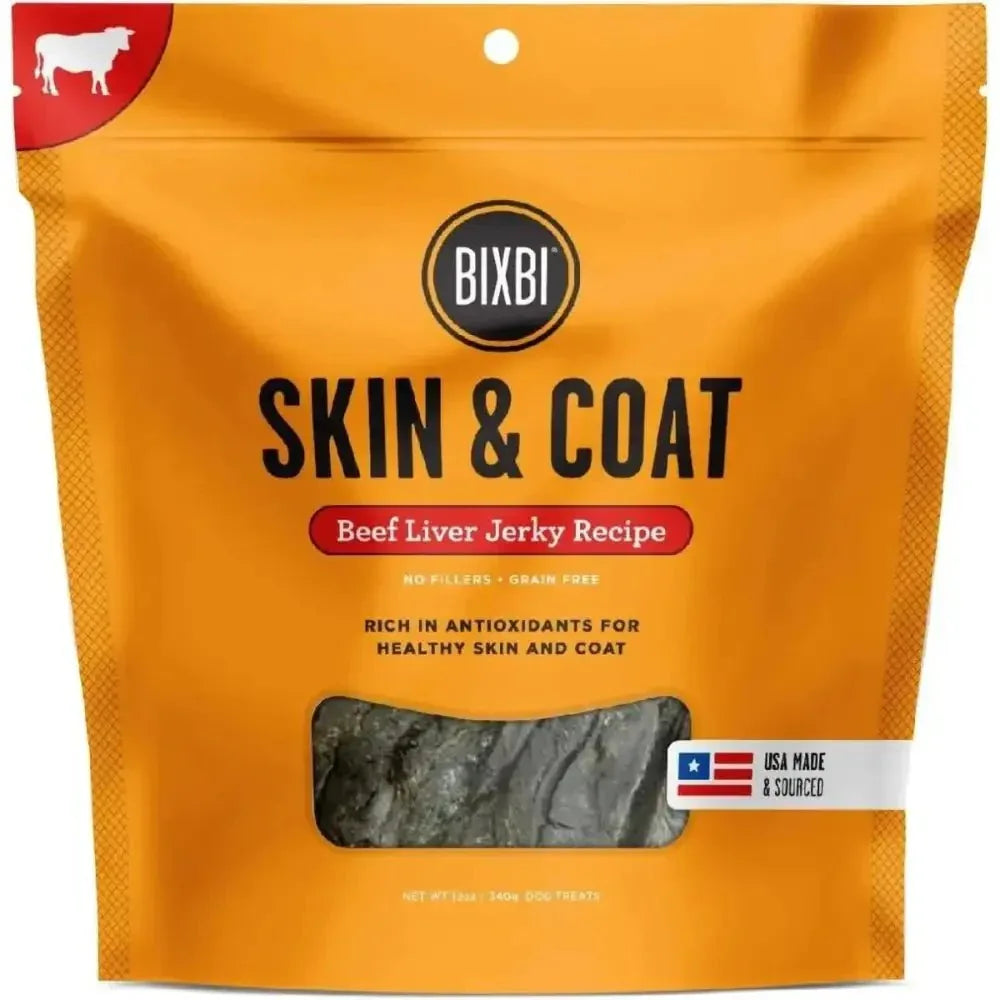 BIXBI Skin & Coat Beef Jerky Dog Treats - Talis Us
