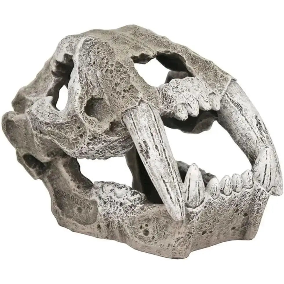 Blue Ribbon Mini Saber Tooth Skull Aquarium Ornament Blue Ribbon Pet