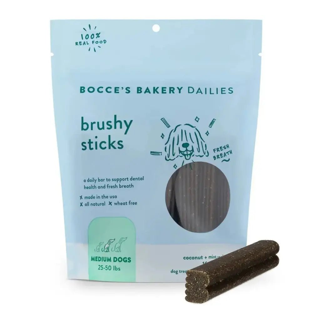 Bocce's Bakery Dailies 13oz Brushy Sticks Medium Dog Dental Treats - Talis Us