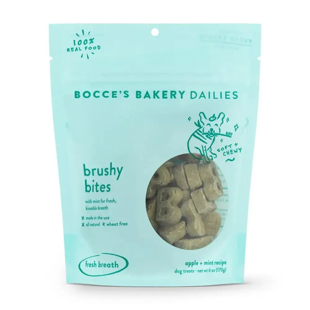 Bocce's Bakery Dailies Brushy Bites 6oz Soft & Chewy Dog Treats - Talis Us