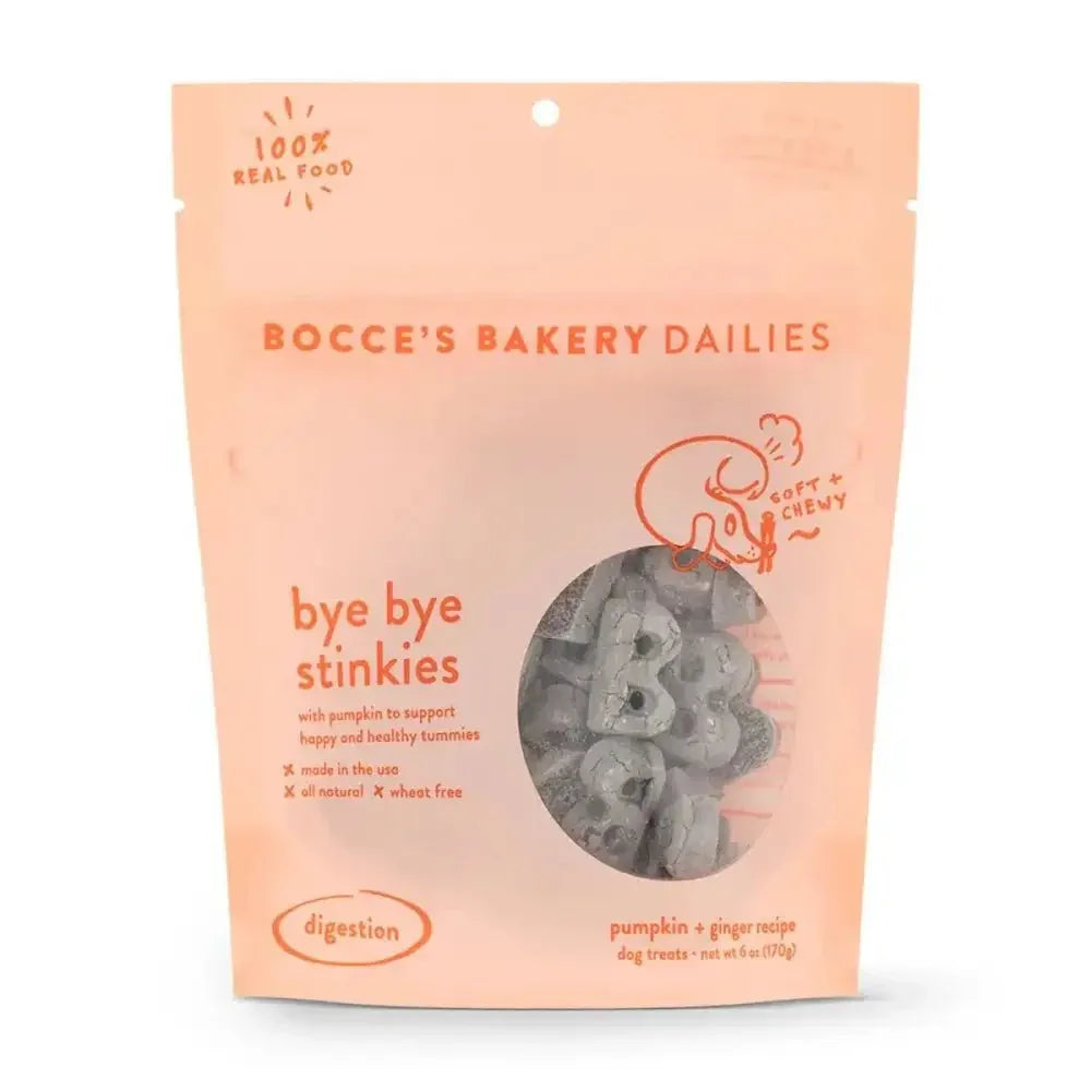Bocce's Bakery Dailies Bye Bye Stinkies 6oz Soft & Chewy Dog Tre - Talis Us