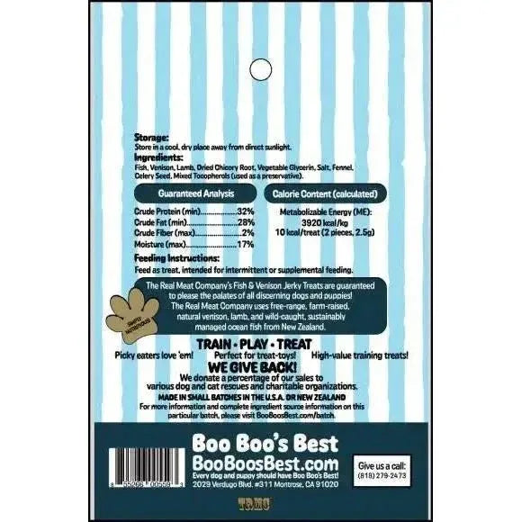 Boo Boo's Best Fish & Venison Jerky Dog Treats 3oz - Talis Us