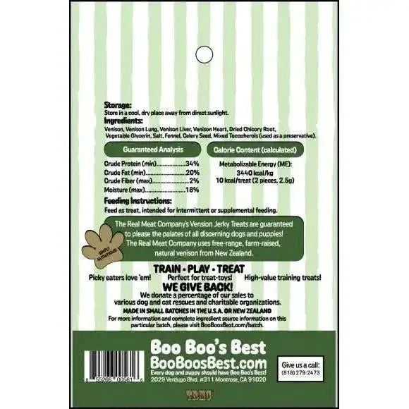 Boo Boo's Best Venison Jerky Dog Treats 3oz - Talis Us