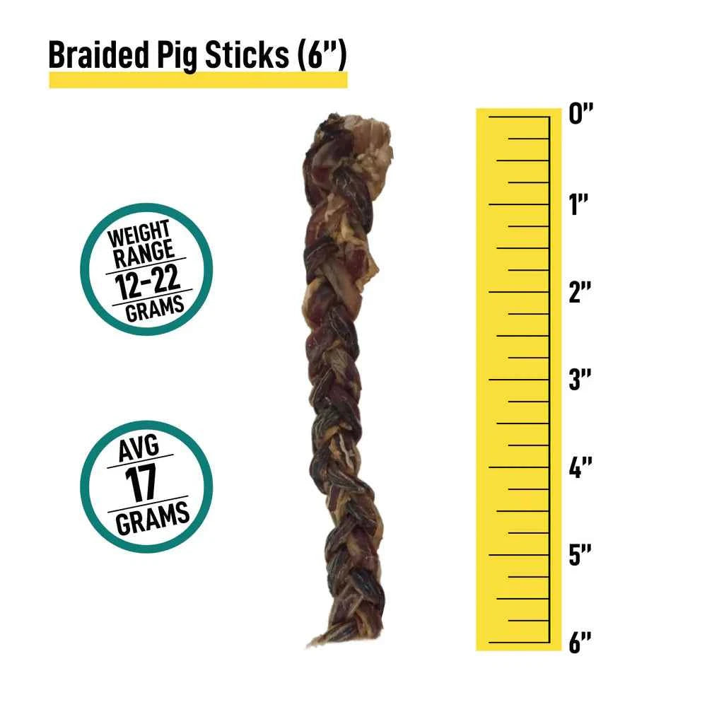 Talis Us Braided Pig Pizzles Dog Treats 6 Units
