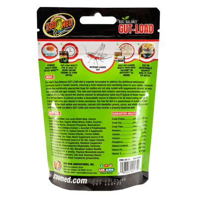 Zoo Med Laboratories Bug Balance Gut-Load Reptile Gut Load Supplement for Nutrient Boost in Crickets