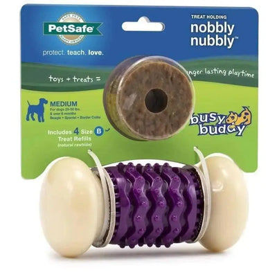 Busy Buddy Nobbly Nubbly Dog Toy Purple, White Busy Buddy CPD