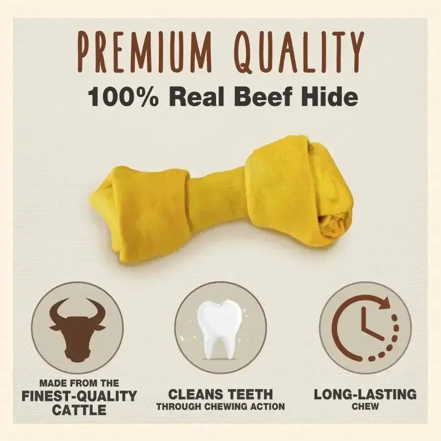 Cadet Beef Hide Knotted Dog Chews 4 - 5 in, 1 lb - Talis Us