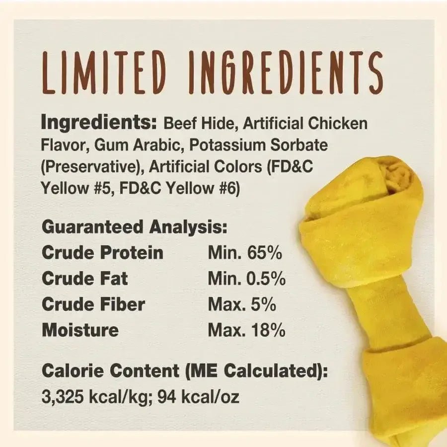 Cadet Beef Hide Knotted Dog Chews 4 - 5 in, 1 lb - Talis Us