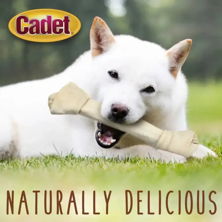 Cadet Beef Hide Knotted Dog Chews Knotted Bone, Original Cadet
