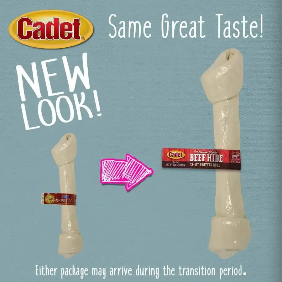 Cadet Beef Hide Knotted Dog Chews Knotted Bone, Original Cadet