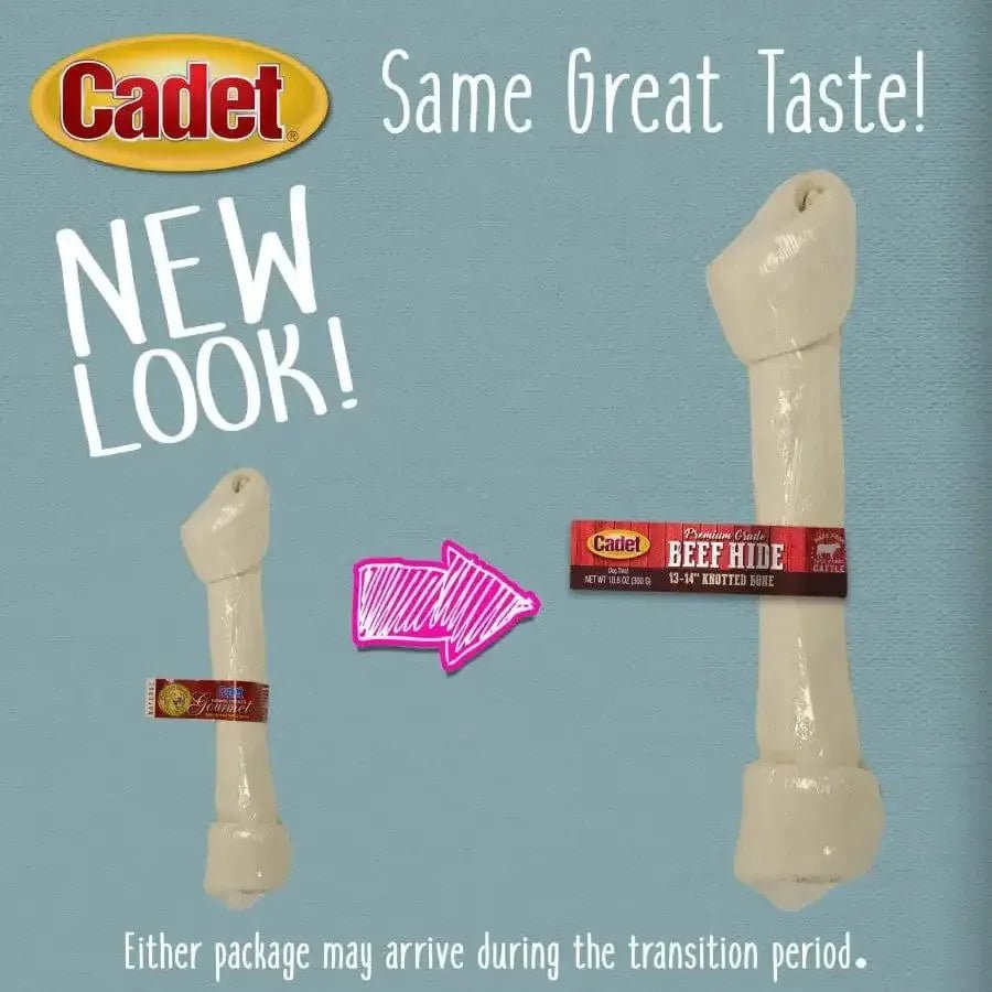 Cadet Beef Hide Knotted Dog Chews Knotted Bone, Original - Talis Us