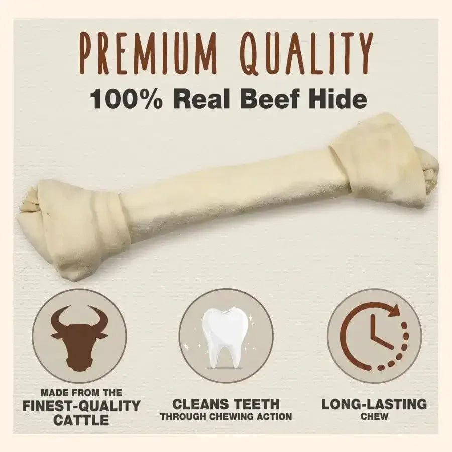 Cadet Beef Hide Knotted Dog Chews Knotted Bone, Original - Talis Us