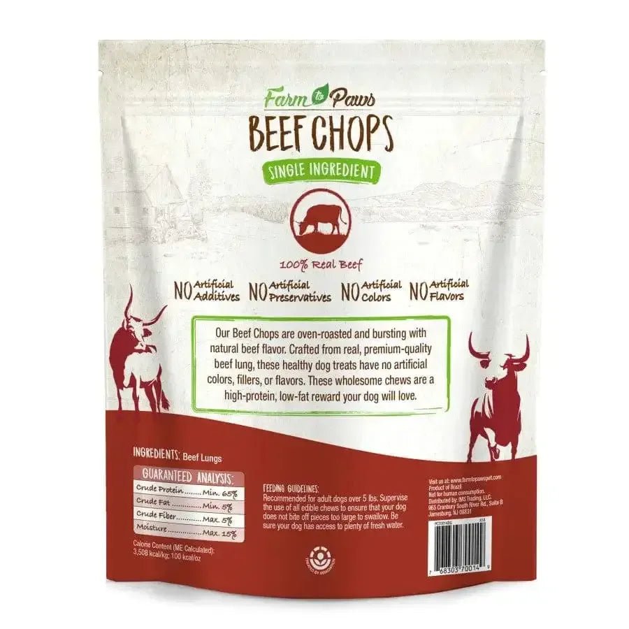 Cadet Farm to Paws Beef Chops - Natural Dog Chews 8 oz - Talis Us