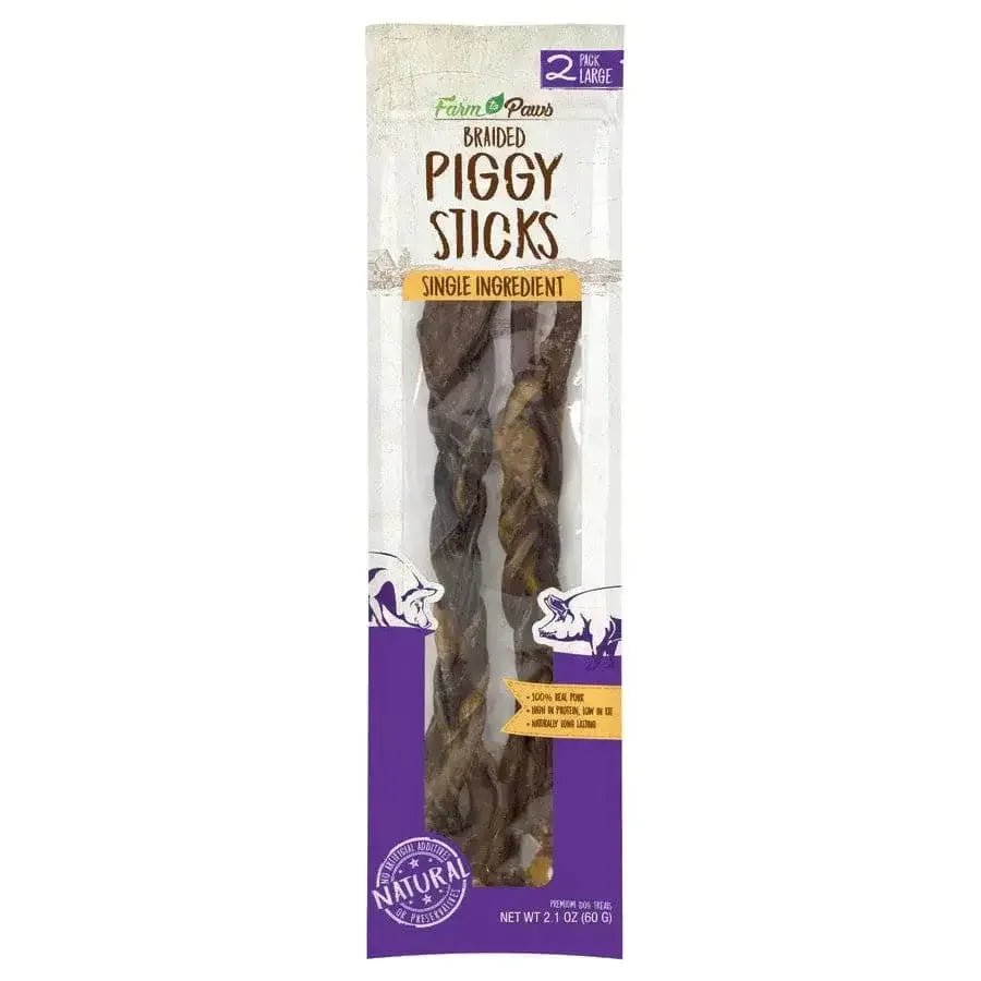Cadet Farm to Paws Braided Piggy Sticks - Natural Dog Treats - Talis Us