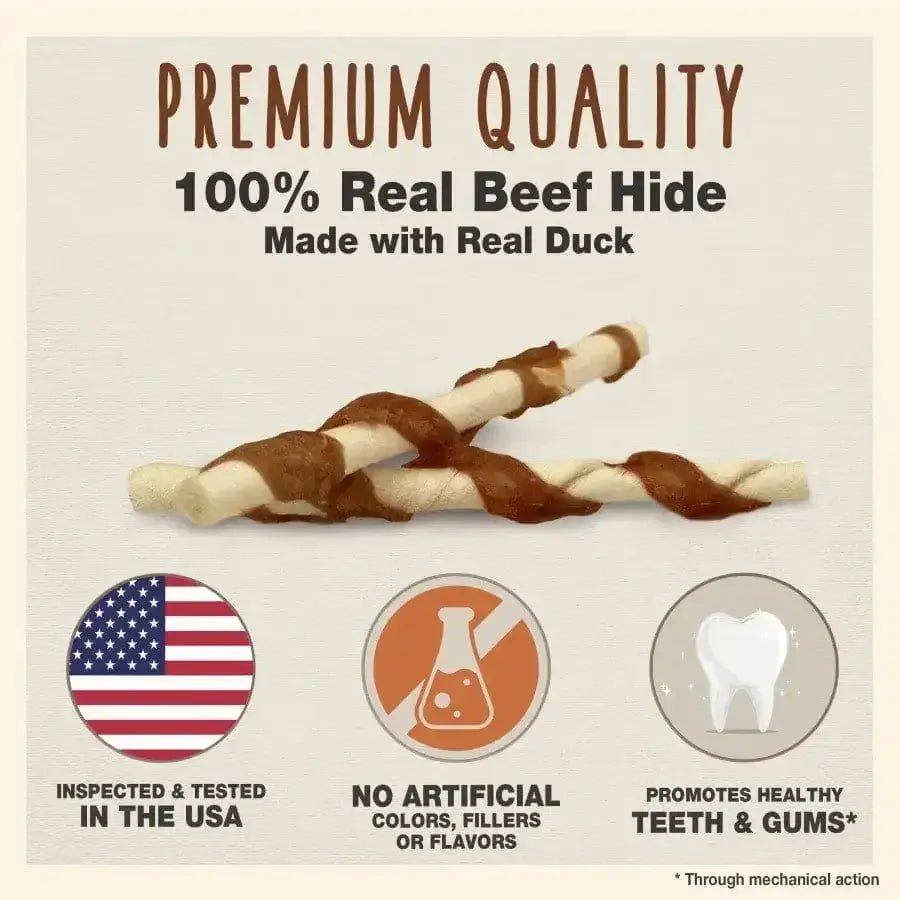 Cadet Gourmet Beef Hide & Duck Dog Twist Sticks - Talis Us