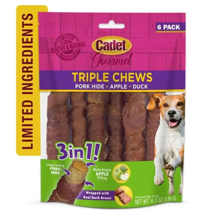 Cadet Gourmet Triple Chews Pork Hide Twists - Talis Us
