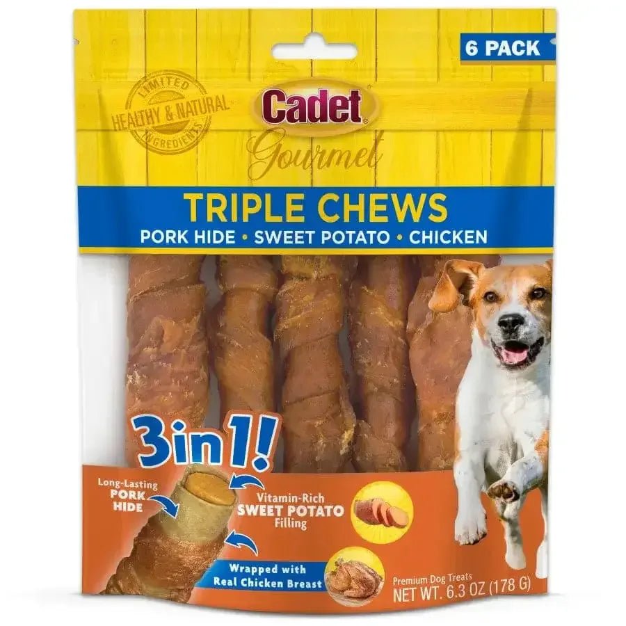 Cadet Gourmet Triple Chews Pork Hide Twists - Talis Us