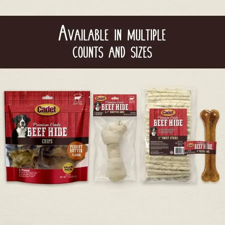 Cadet Premium Grade Beef Hide Chips for Dogs Chips 1 lb - Talis Us
