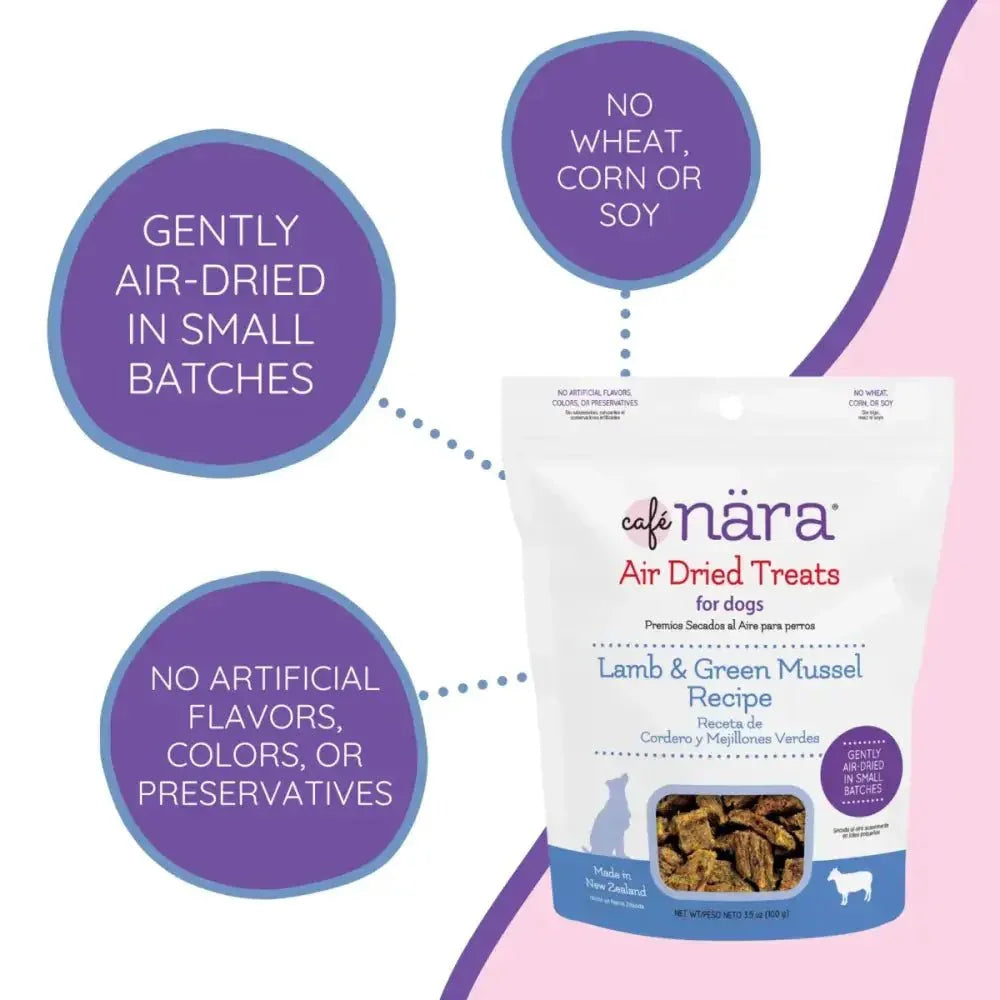 Cafe Nara Air Dried Lamb and Green Mussel Dog Treats 3.5 oz - Talis Us