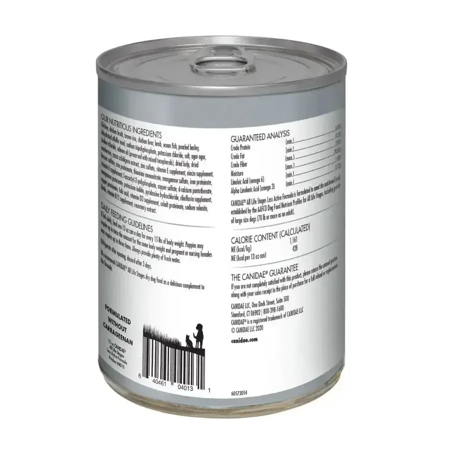 CANIDAE All Life Stages Less Active Wet Dog Food Chicken, Lamb & Fish, 12ea/13 oz - Talis Us