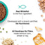A graphic of CANIDAE Goodness for Indoor Cats Formula with Real Whitefish Dry Cat Food: Real whitefish is the #1 ingredient. Developed with a board-certified Vet Nutritionist. No corn, wheat, or soy—ideal for healthy adult cats. All goodness, no fillers.