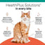 An orange and white cat sits in the center, surrounded by text highlighting benefits of CANIDAE PURE Elements Formula with Chicken: beautiful skin & coat, healthy immune system, digestion, and joints—each backed by key nutrients.