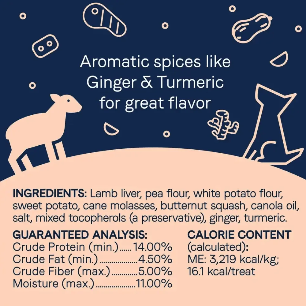 CANIDAE PURE Goodness Grain Free Biscuit with Lamb Liver & Butternut Squash Dog Treats 11 oz - Talis Us