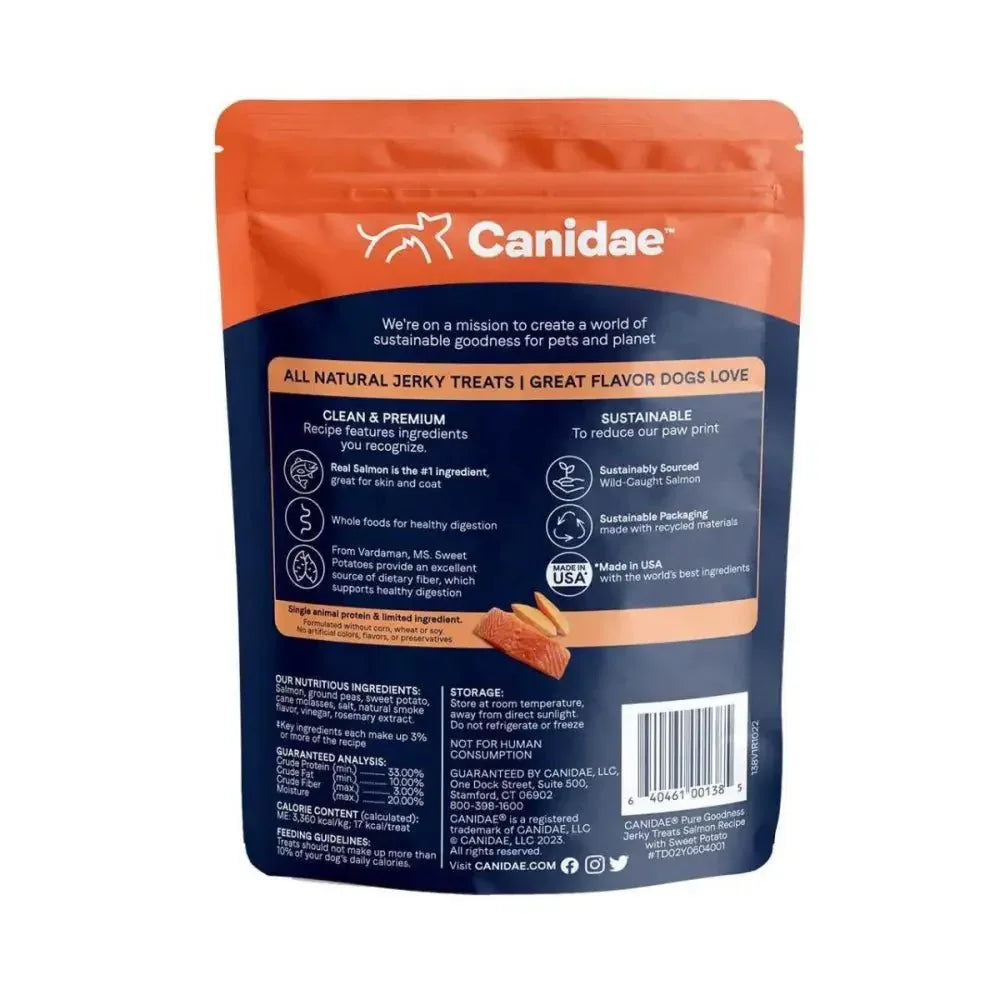 CANIDAE PURE Salmon Jerky w/Sweet Potato Dog Treats 4 oz - Talis Us