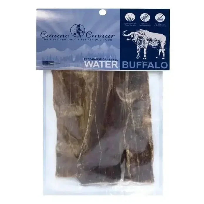Canine Caviar Water Buffalo Jerky Flat Dog Treats 3pk, 6" - Talis Us