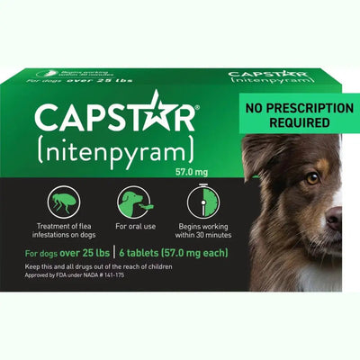 Capstar Flea Tablet for Large Dogs - Fast - Acting Treatment 57 Mg Each, 6 Tablets - Talis Us