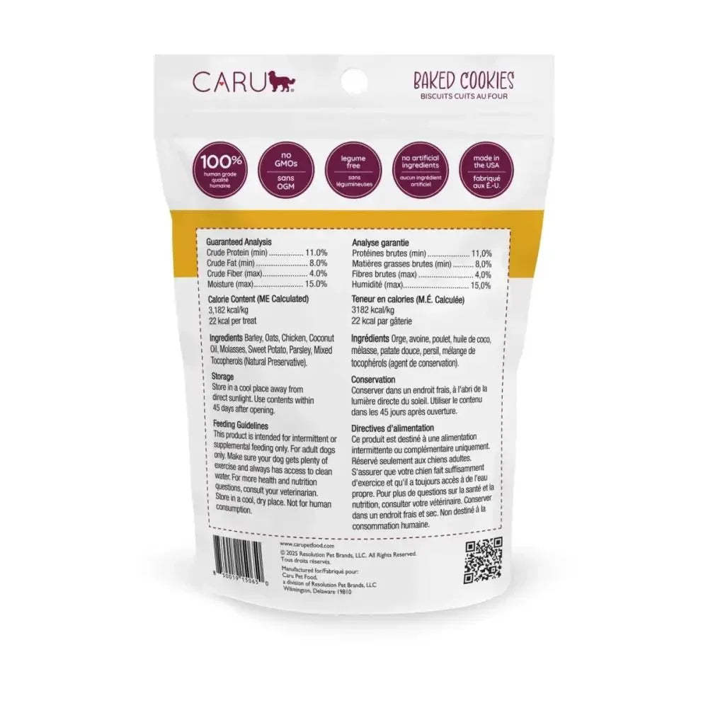 Caru Chicken, Sweet Potato & Parsley Baked Cookie Dog Treats 4 oz - Talis Us