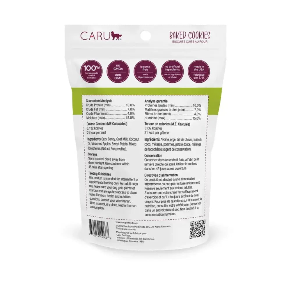 Caru Pet Food Goat's Milk Apple and Sweet Potato Dog Cookies 4 oz - Talis Us