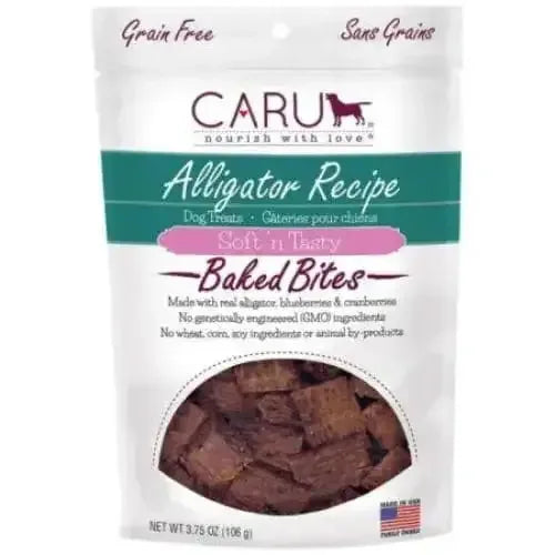 Caru Pet Food Soft 'n Tasty Baked Bites Alligator Recipe Grain-Free Dog Treats Caru Pet Food