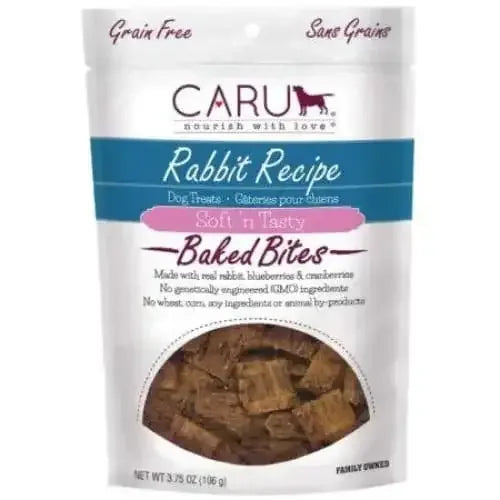 Caru Pet Food Soft 'n Tasty Baked Bites Rabbit Recipe Grain-Free Dog Treats Caru Pet Food